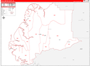 Wade Hampton County Wall Map Red Line Style